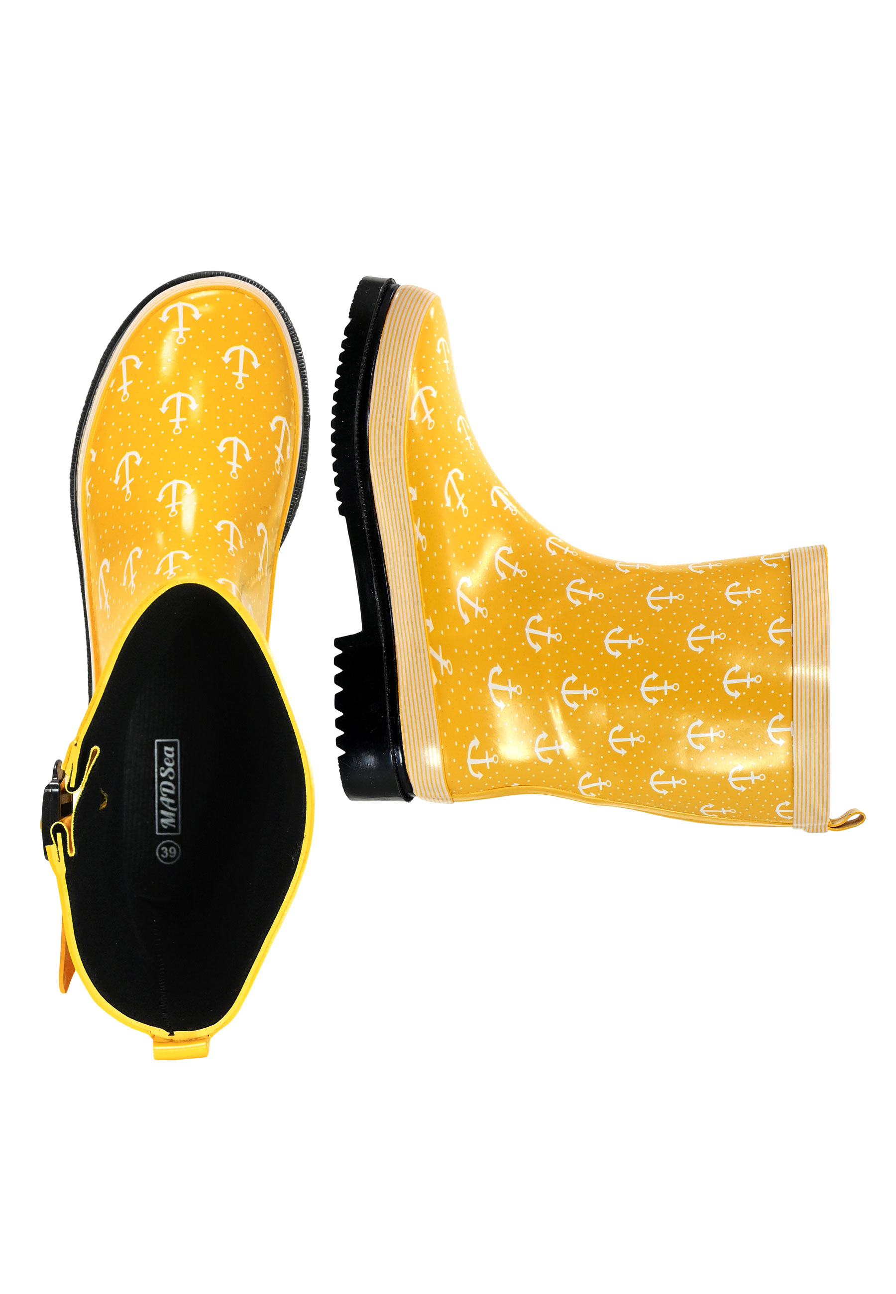 MADSea Damen Gummistiefel Anchor Halbschaft Gelb MADSea Damen Gummistiefel Anchor Halbschaft Gelb
