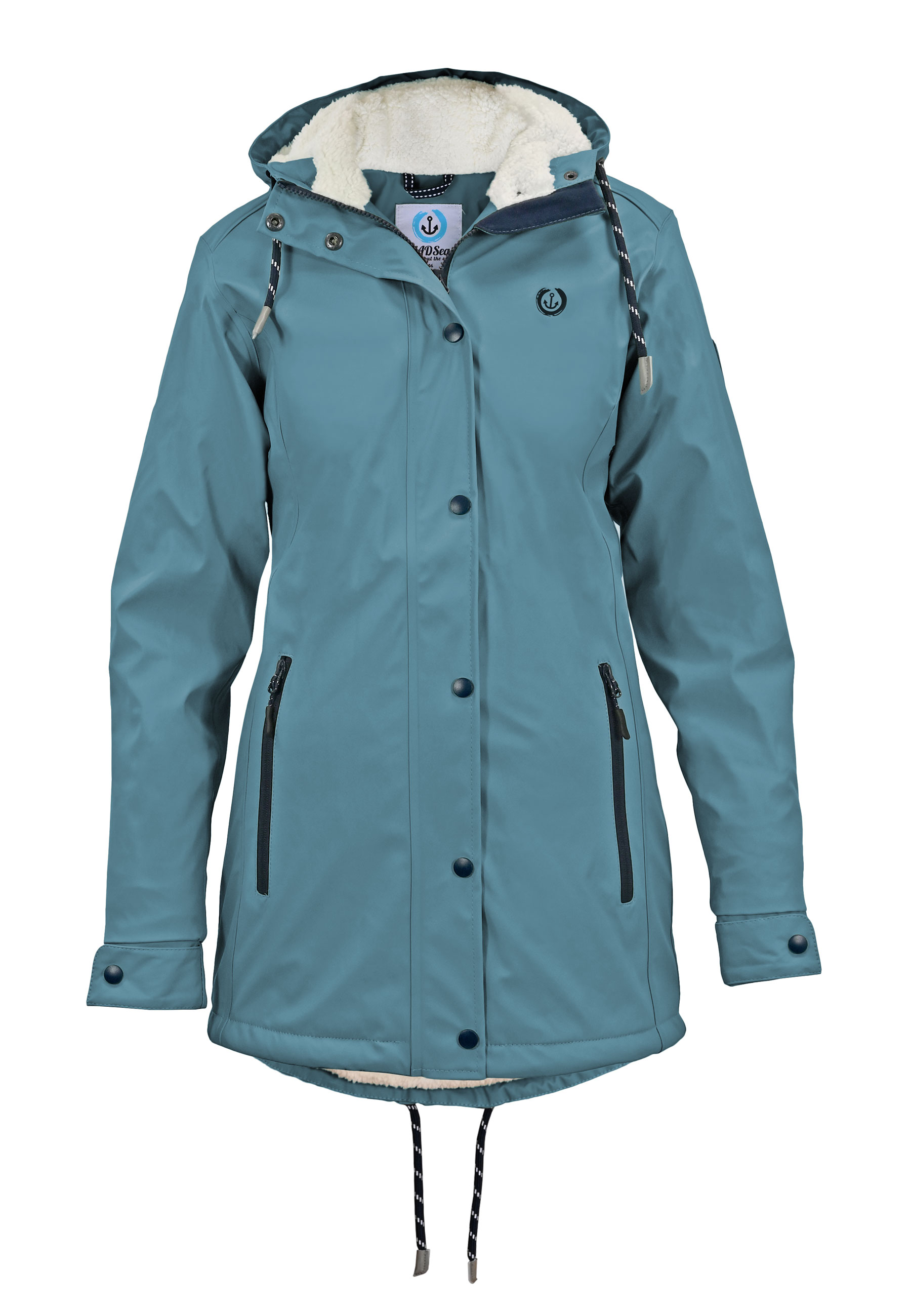 MADSea Damen Friesennerz mit Teddyfleece Petrolblau