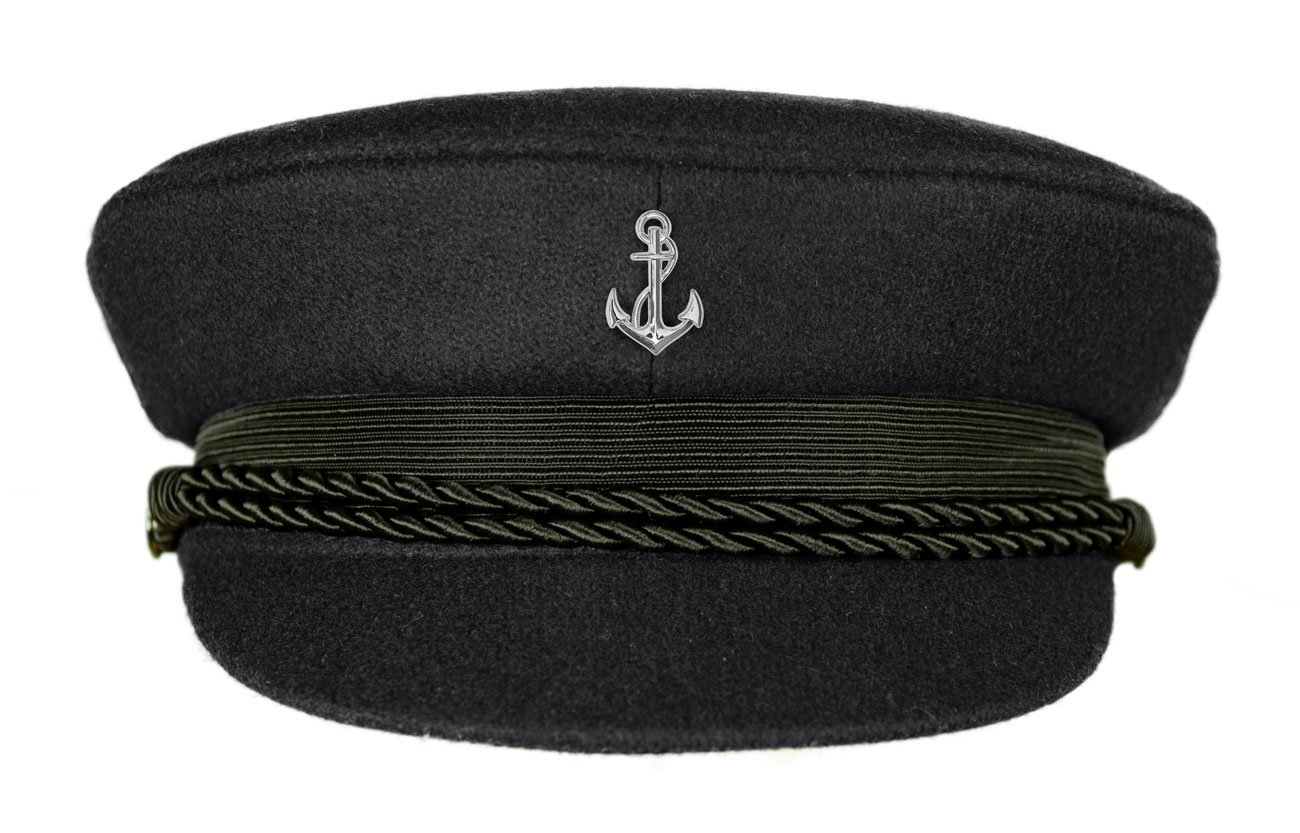 MADSea schwarzer Elbsegler mit Motivpin Anker silberfarben