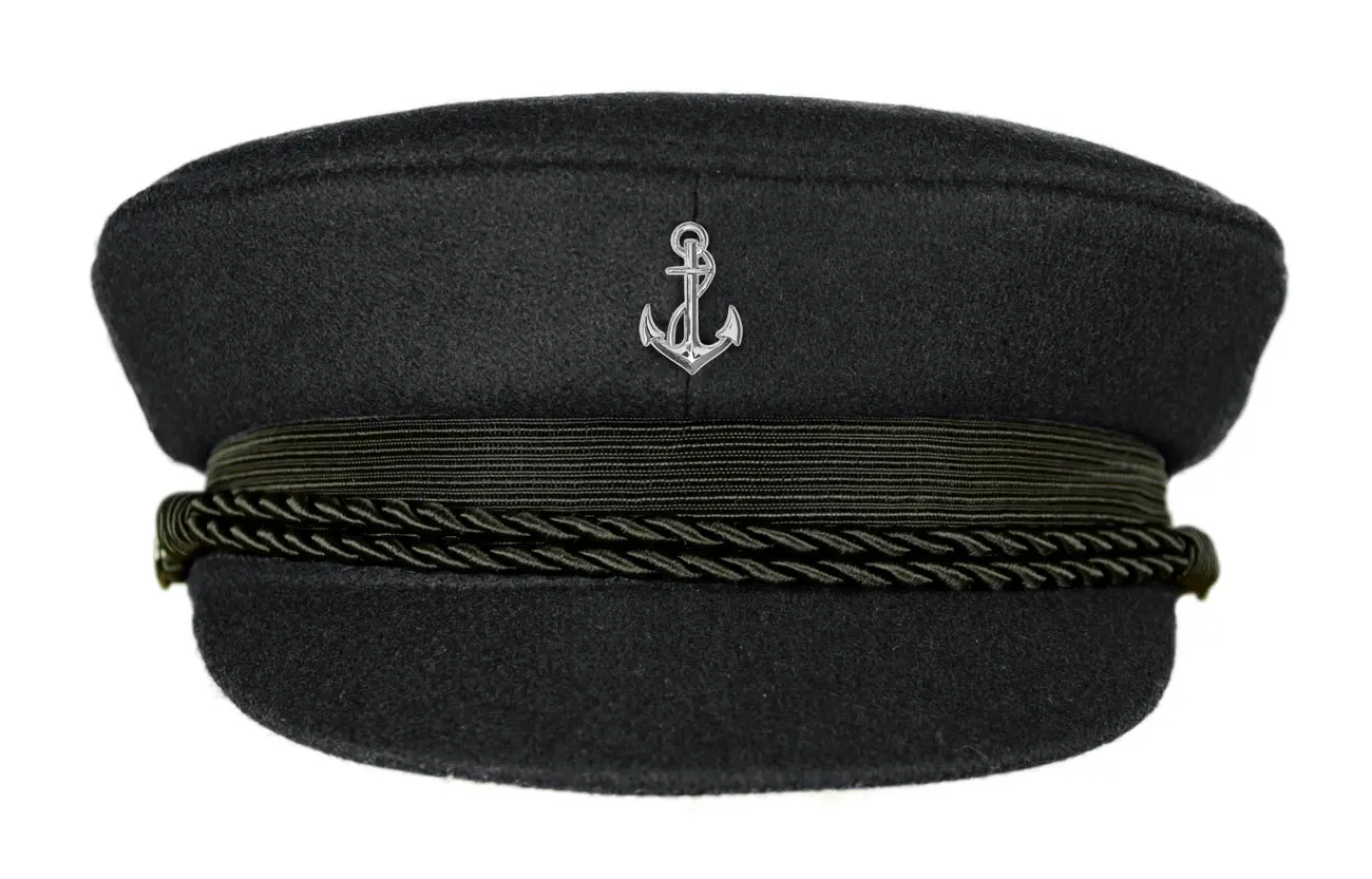 MADSea schwarzer Elbsegler mit Motivpin Anker silberfarben