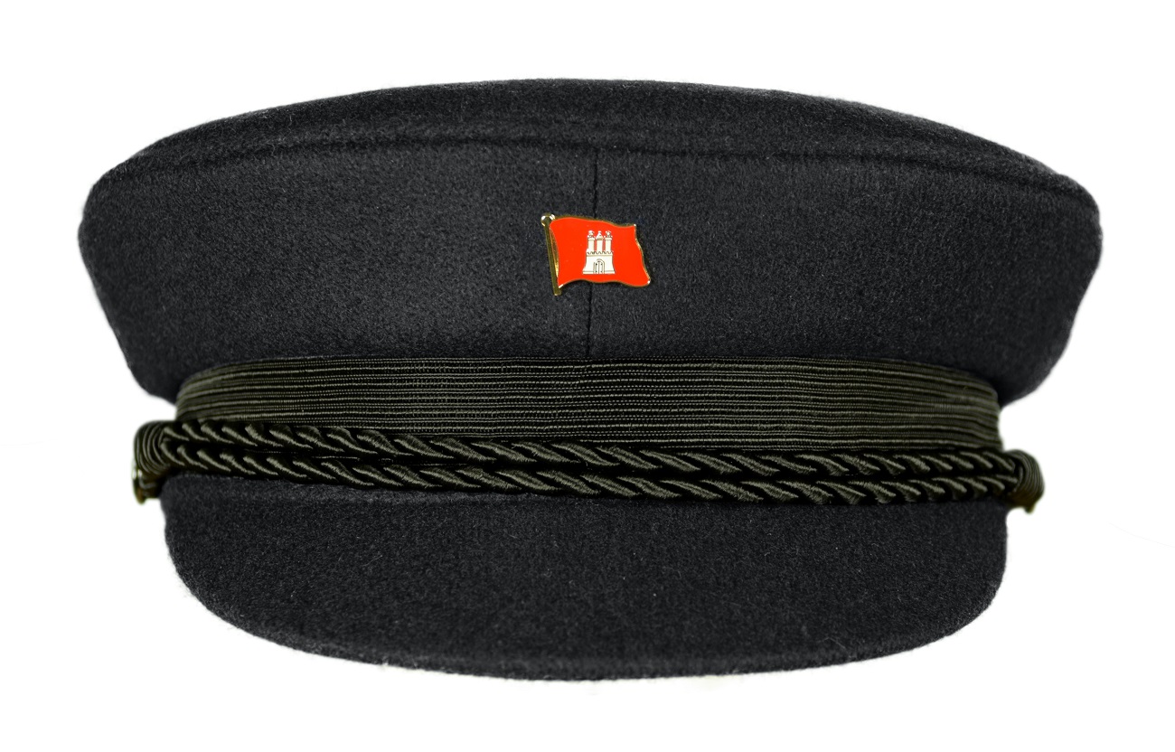 MADSea schwarzer Elbsegler mit Pin Hamburg Flagge