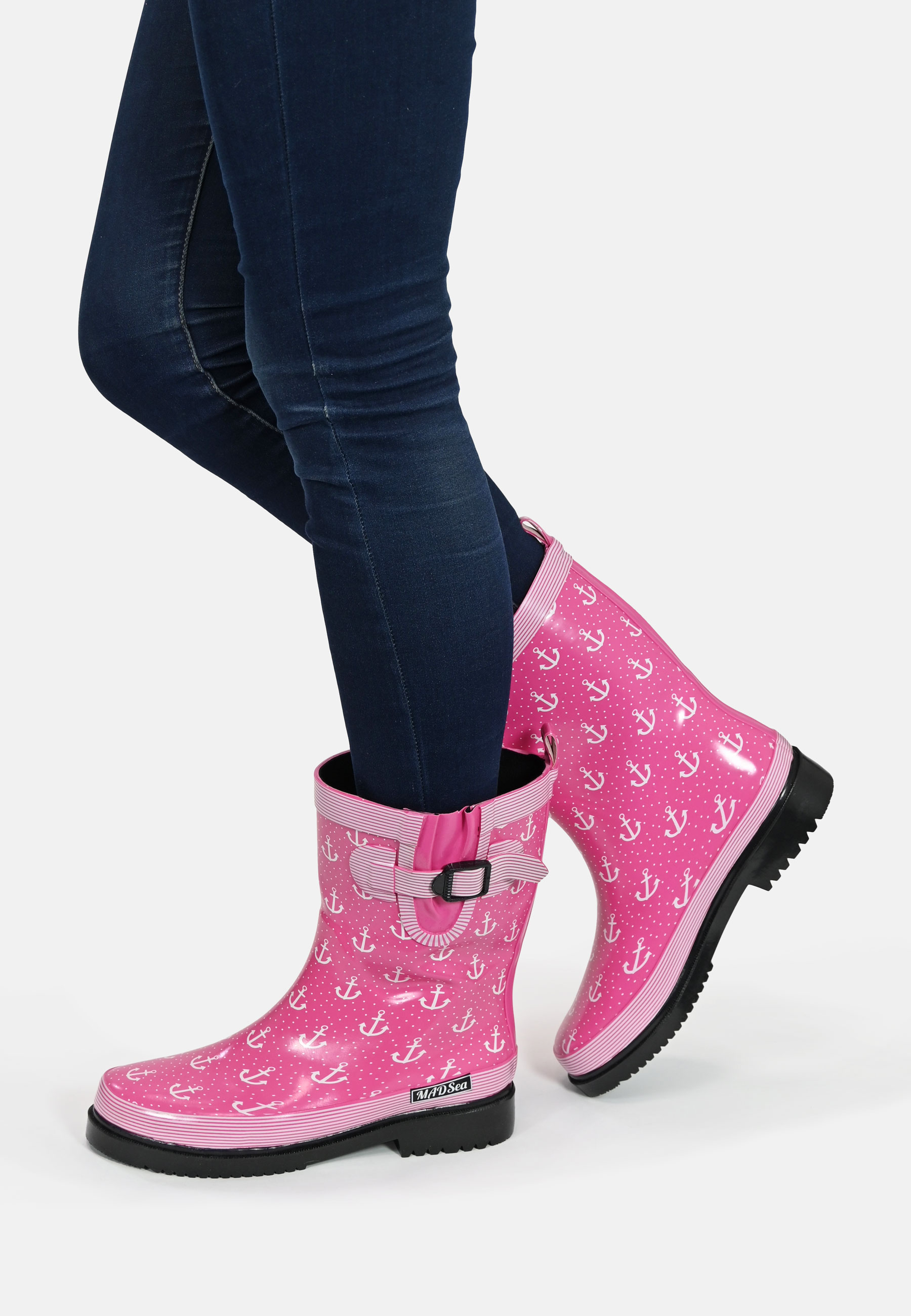 MADSea Damen Gummistiefel Anchor Halbschaft Pink