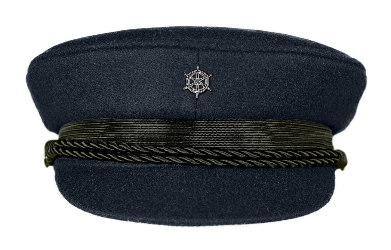 MADSea dunkelblauer Elbsegler mit Pin Steuerrad silberfarben