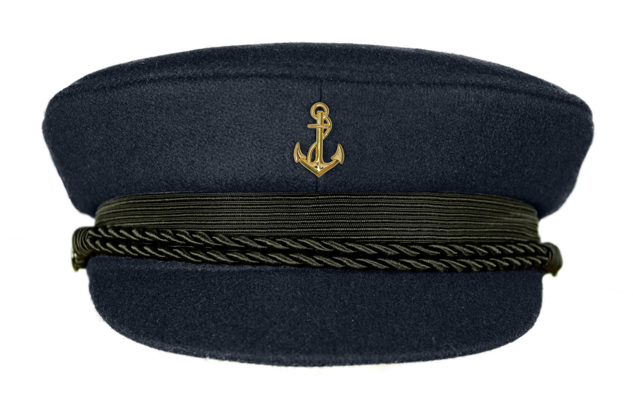 MADSea dunkelblauer Elbsegler mit Motivpin Anker goldfarben