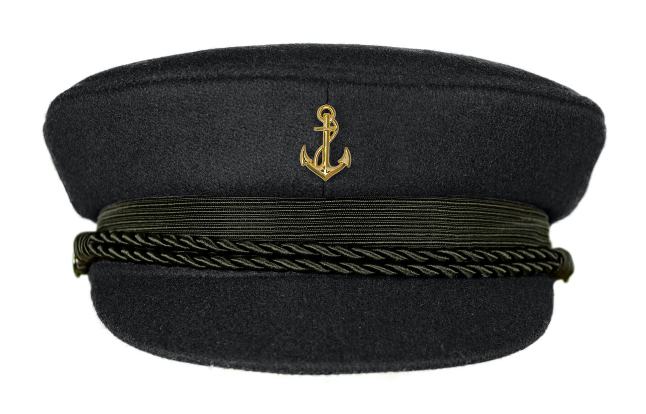 MADSea schwarzer Elbsegler mit Motivpin Anker goldfarben