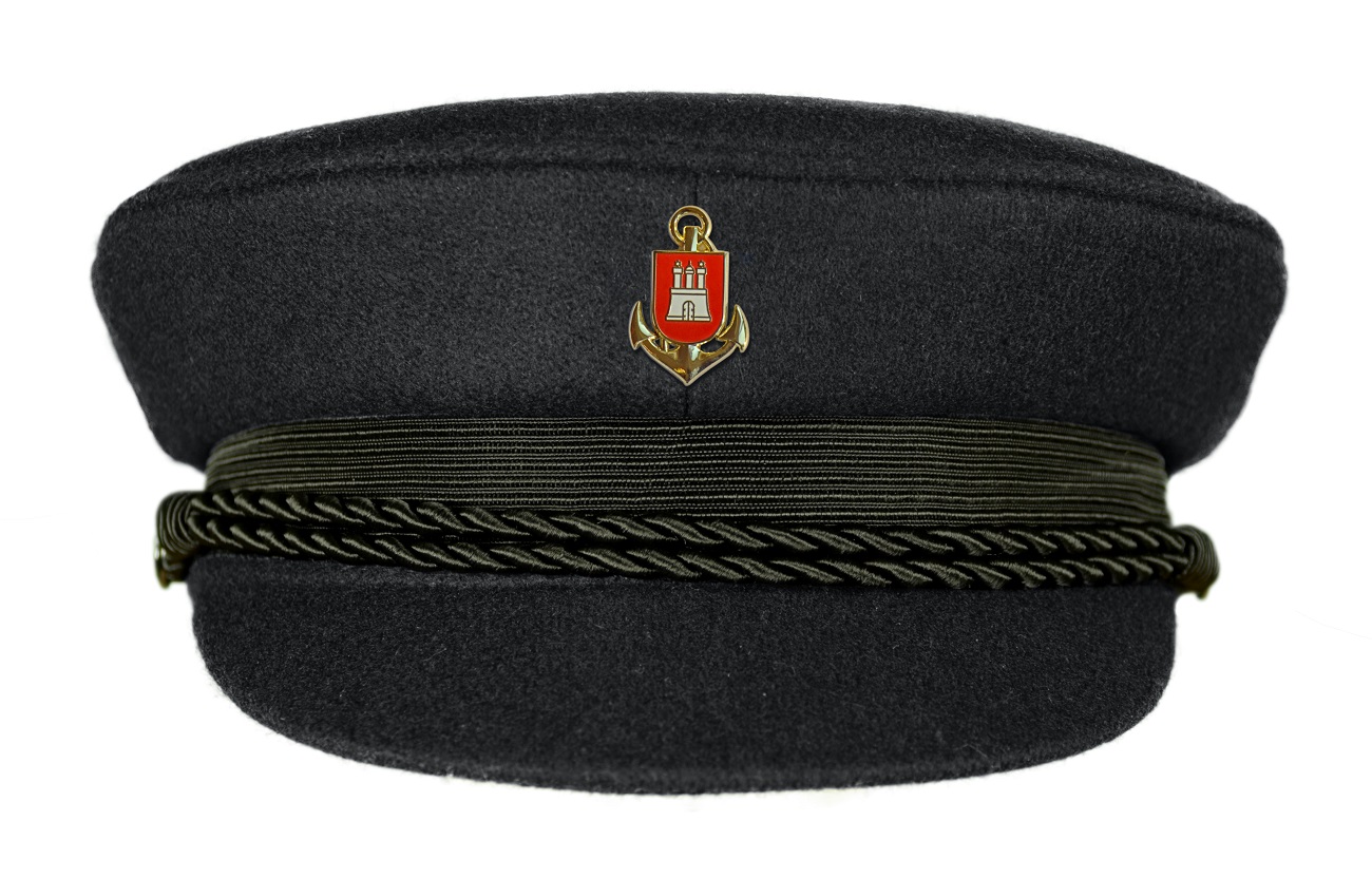 MADSea schwarzer Elbsegler mit Pin Hamburg Wappen Anker
