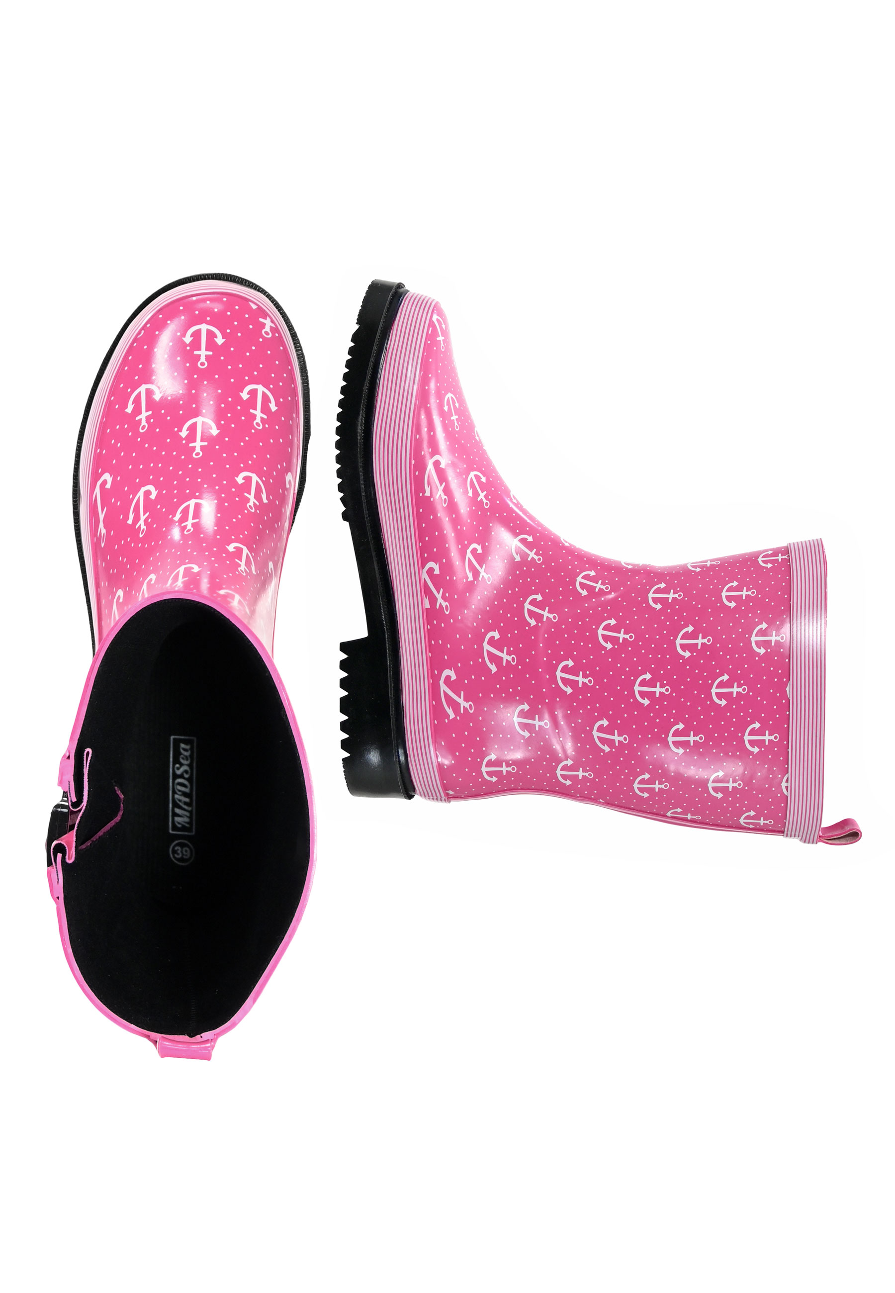 MADSea Damen Gummistiefel Anchor Halbschaft Pink
